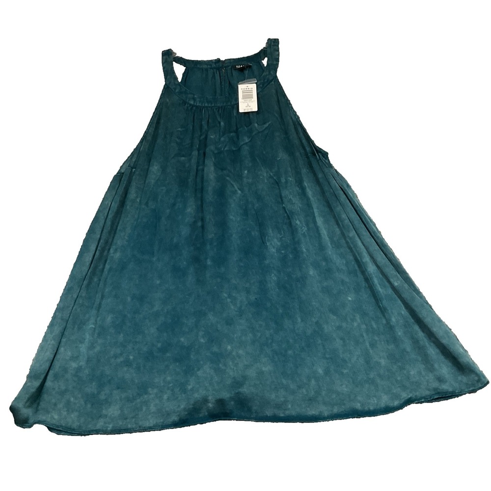 NWT Torrid Teal Sleeveless Satin Charmeuse Goddess‎ Neck Tank Top Women's Size 2